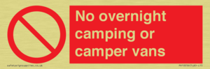 No overnight camping or camper vans